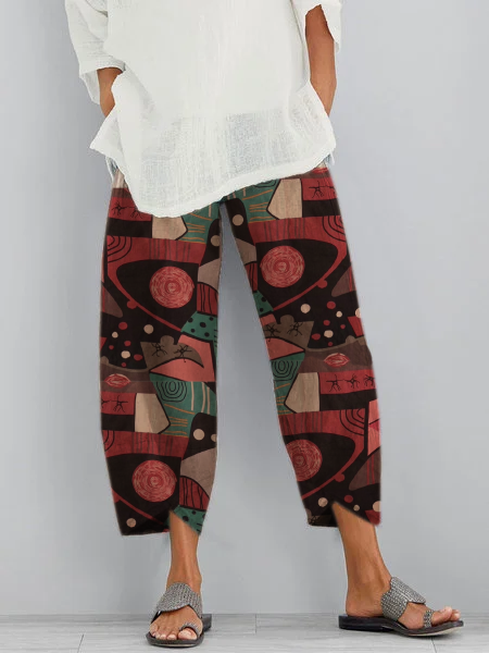 

Pantaloni Stampato Geometrico, Verde, Pants