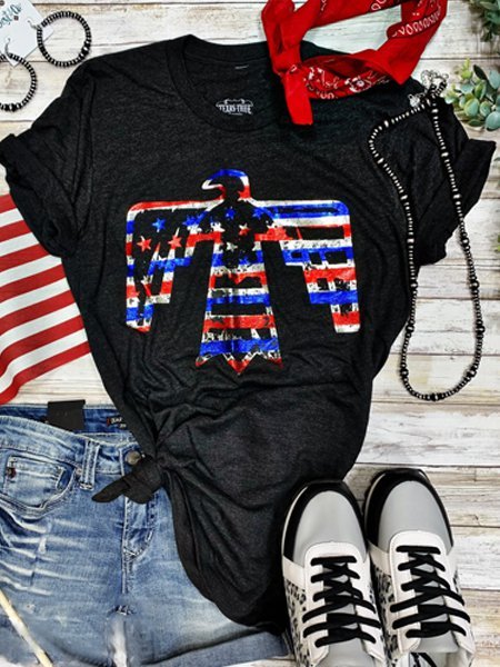 

Black Short Sleeve Floral Crew Neck Shirts & Top, T-shirts
