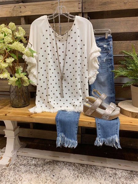 

White Shift Casual Tops, T-Shirts