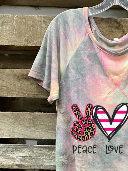 

T-Shirt con Scollo a V di Misto Cotone, Grigio, T-Shirts