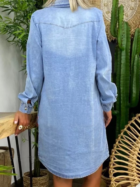 

Abito con Scollo a V, Blu, Midi Dresses