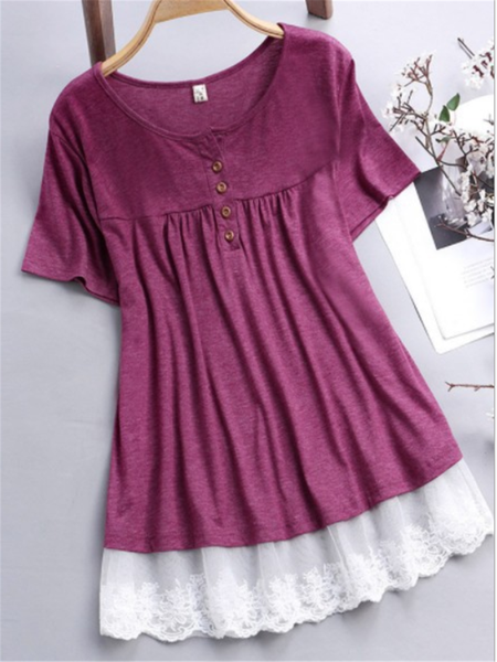 

Cotton-Blend Vintage Shirts & Tops, Pink, Blouses