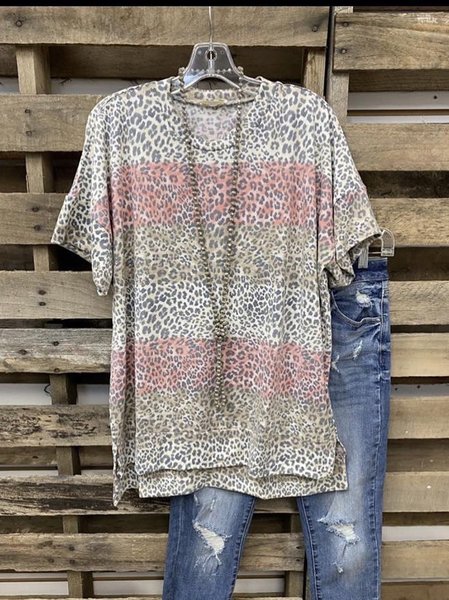 

T-Shirt a O-collo Casuale di Misto Cotone, Rosso, T-Shirts