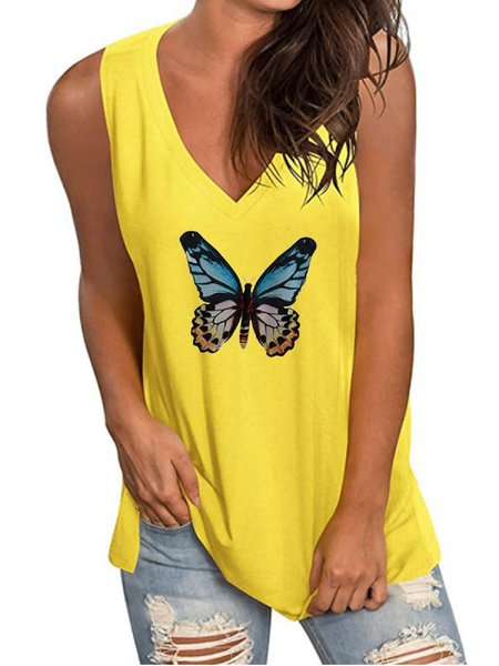 

Cotton-Blend Shift Casual Shirts & Tops, Yellow, Tank Tops