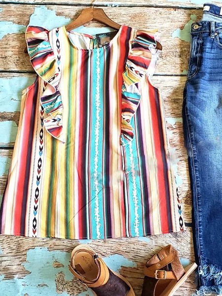 

Top Dritto Bohemian, Multicolore, Tank Top
