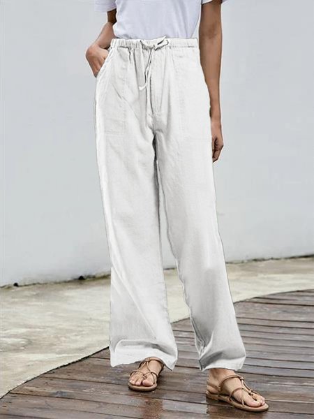 

Pantaloni Casuale Coulisse, Bianco, Pants
