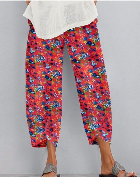 

Pantaloni Floreale Casuale, Rosso, Pants