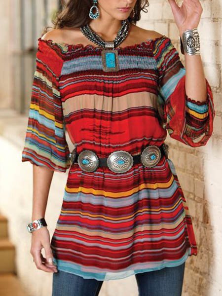 

Red Half Sleeve Cotton T-shirt, Tops