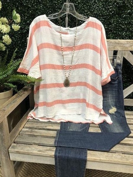 

Top a O-collo, Rosa, T-Shirts