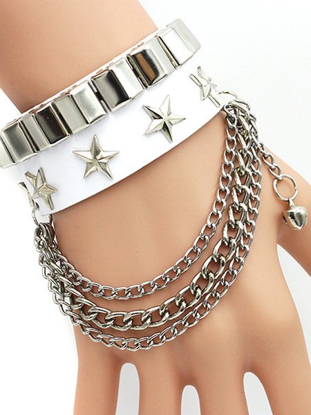 

Pu Bracelets, White, Men Bracelets