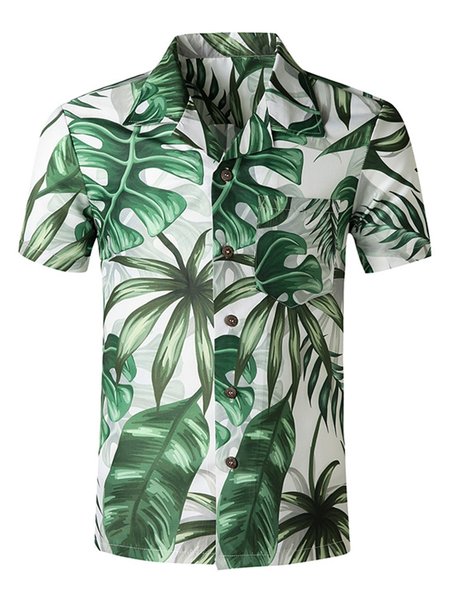 

Green Beach Cotton-Blend Leaves Shirts & Tops, Shirts