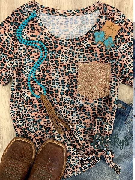 

Leopard Print Cotton Short Sleeve Leopard Shirts & Tops, Tees & T-shirts