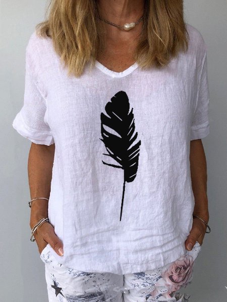 

T-Shirt Dritto di Cotone, Bianco, T-Shirts