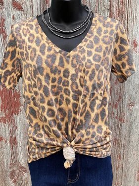 

Brown V Neck Short Sleeve Vintage Shirts & Tops, Tops