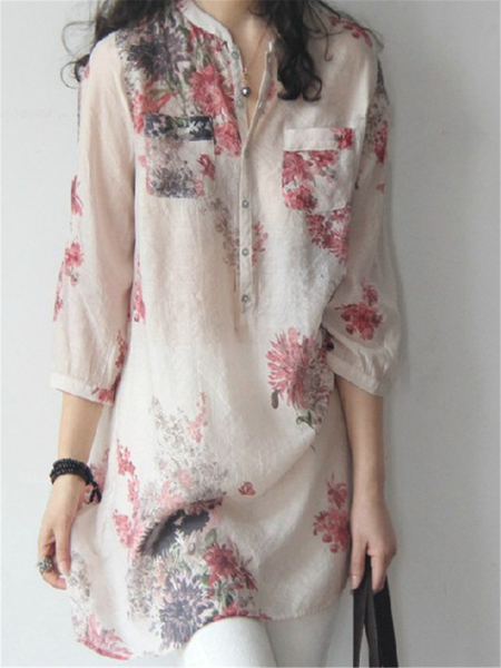 

Top Floreale Casuale, Rosso, Blouses & Shirts