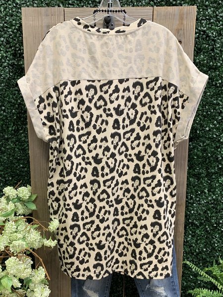 

Top a Girocollo Casuale, Bianco crema, T-Shirts