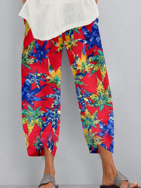 

Pantaloni Casuale Stampato di Misto Cotone, Rosso, Pants