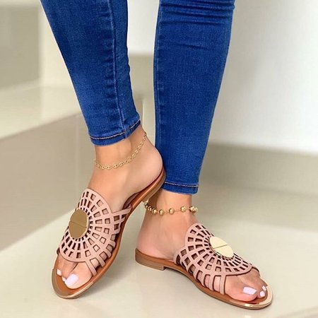 

Ciabatta in Pelle, Rosa, Sandals