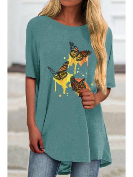 

T-Shirt Animale Casuale, Azzurro, T-Shirts