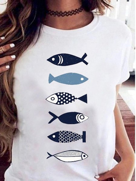 

Casual Short Sleeve Shirts & Tops, White, T-shirts