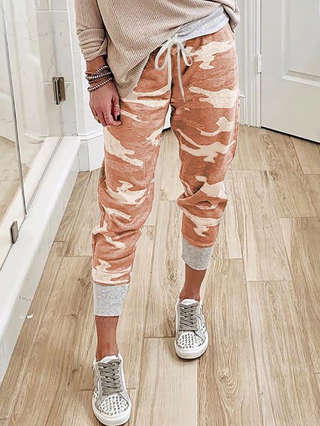 

Pantaloni Stampato Casuale di Misto Cotone, Arancia, Bottoms