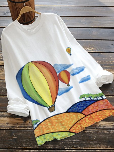 

White Cotton-Blend Casual Shirts & Tops, Blouses