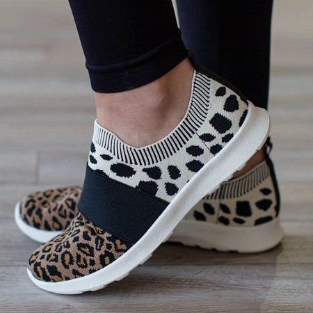 Scarpe da Ginnastica, Leopardo, Flat & Loafers