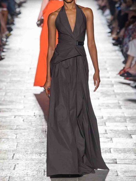 

Black-Coffee Vintage Shift Weaving Dress, Maxi Dresses