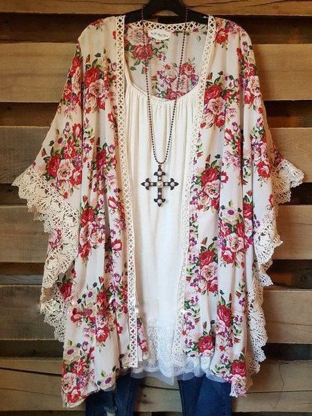 

Women Floral Printed Casual Comfortable Printed Tops, Red, Tops
