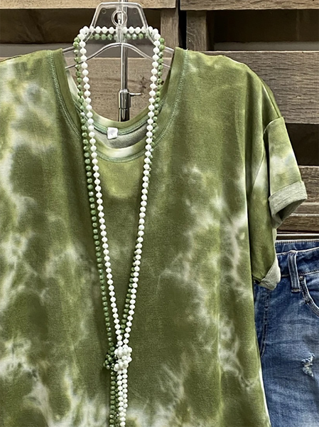 

T-Shirt Ombre/Tintura a Nodi, Verde, T-Shirts