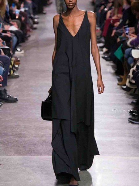 

Abito con Scollo a V Cocktail, Nero, Maxi Dresses