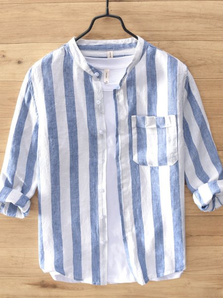 

Blue Casual Printed Shirts, Shirts ＆ Blouse