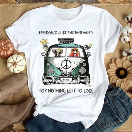 

Casual Floral-Print Short Sleeve Shirts & Tops, White, T-shirts