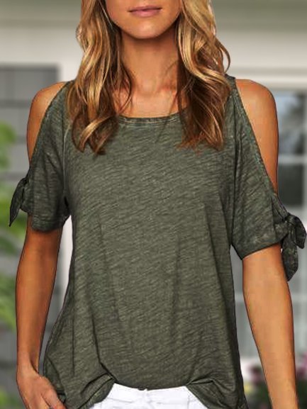 

Top Incavato Casuale, Grigio, T-Shirts