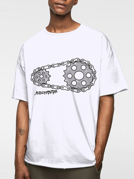 

Casual Crew Neck Shirts & Tops, White, Men's t-shirts