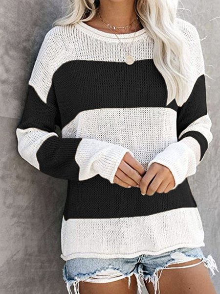 

Long Sleeve Casual Sweater, Black, Knitwear & Sweaters