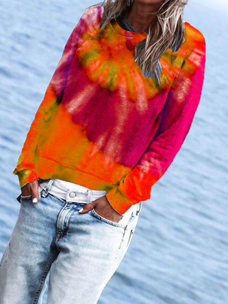 

Long Sleeve Casual T-shirt, Red, Tops