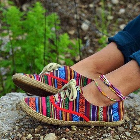 

Flower Cloth Flat Heel All Season Hiking Lace-Up Sneakers, Shoes