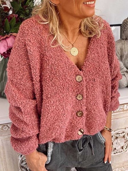 

Maglione Casuale Patchwork, Rosso, Cardigans