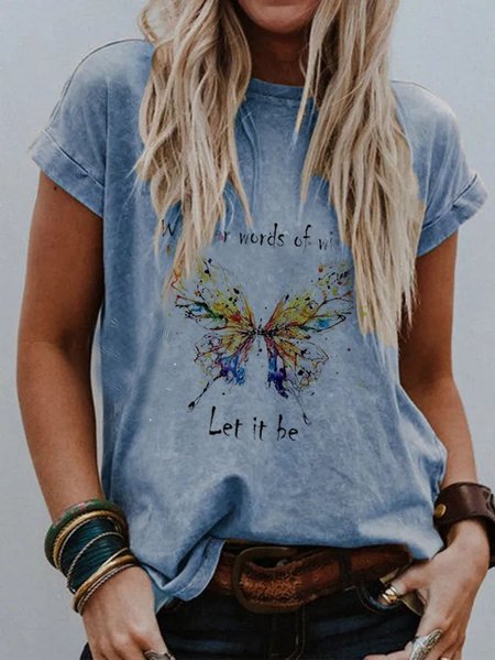 

T-Shirt Farfalla, Grigio-blu, T-Shirts