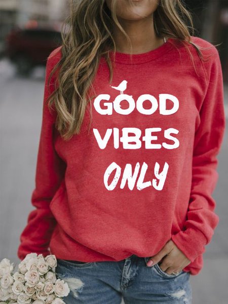 

Cotton-Blend Long Sleeve Vintage Printed Top, Red, Hoodies & Sweatshirts