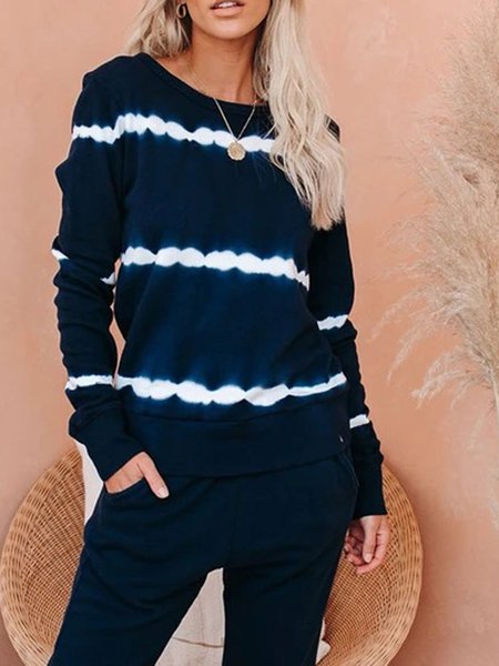 

Navy Blue Long Sleeve Printed/dyed Crew Neck Shirts & Tops, Tees & T-shirts