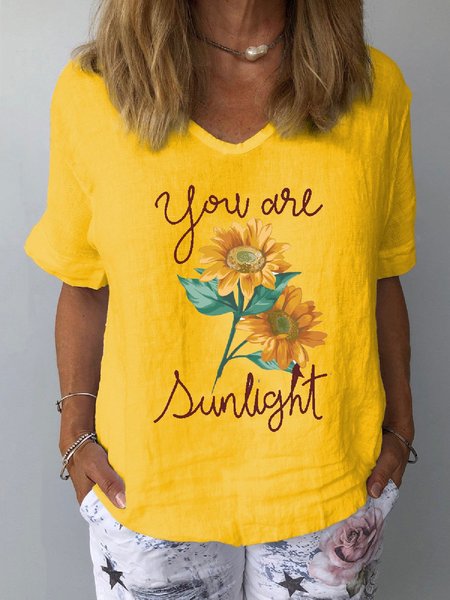 

Short Sleeve Casual Shirts & Tops, Yellow, Blouses