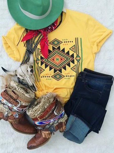 

Yellow Short Sleeve Shift Shirts & Tops, Tops