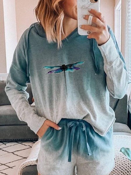 

Ombre/Tie-Dye Cotton-Blend Hoodie Long Sleeve Top, Blue, Hoodies & Sweatshirts