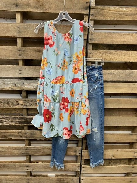 

Veste Floreale, Blu, T-Shirts