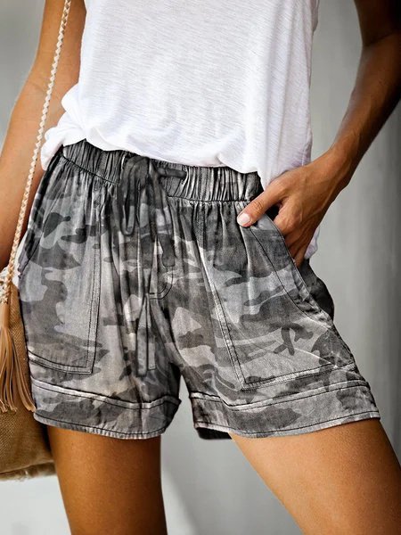 

Women's Summer Elastic Waist Casual Shorts, Color1, Shorts