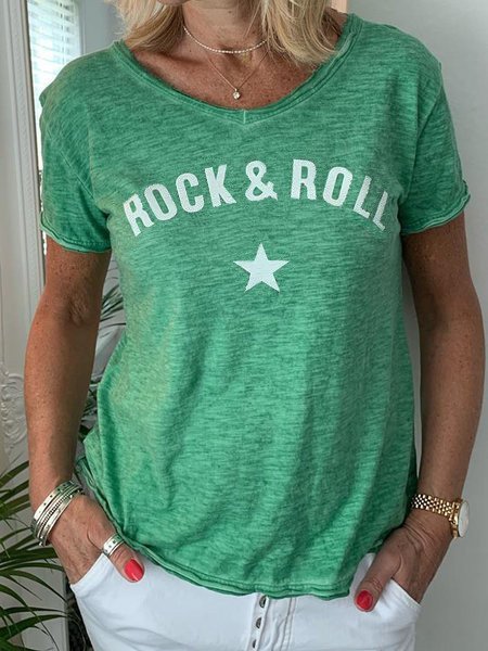 

T-Shirt Stella di Cotone, Verde, T-Shirts