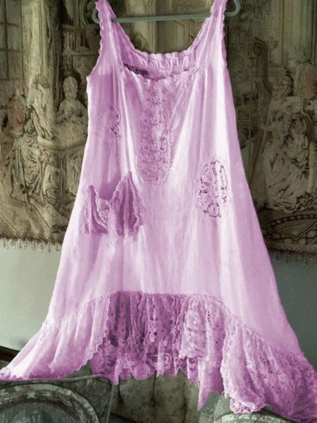 

Casuale senza maniche taglia grande Gonna, Rosa, Casual Dresses