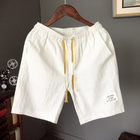 

Uomo Pantaloncini Tasche Coulisse Solido Casuale Pantaloncini, Bianco, Men's Bottom
